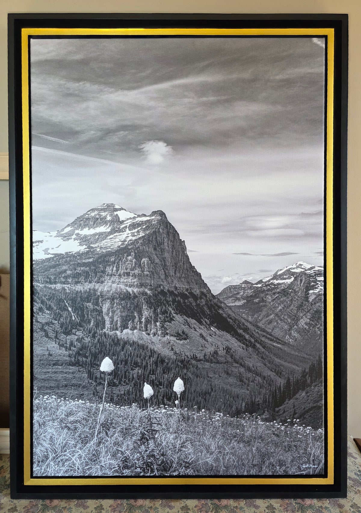 Testimonial - Three Glacier National Park Pictures on Canvas with Black & Gold Floating Frames