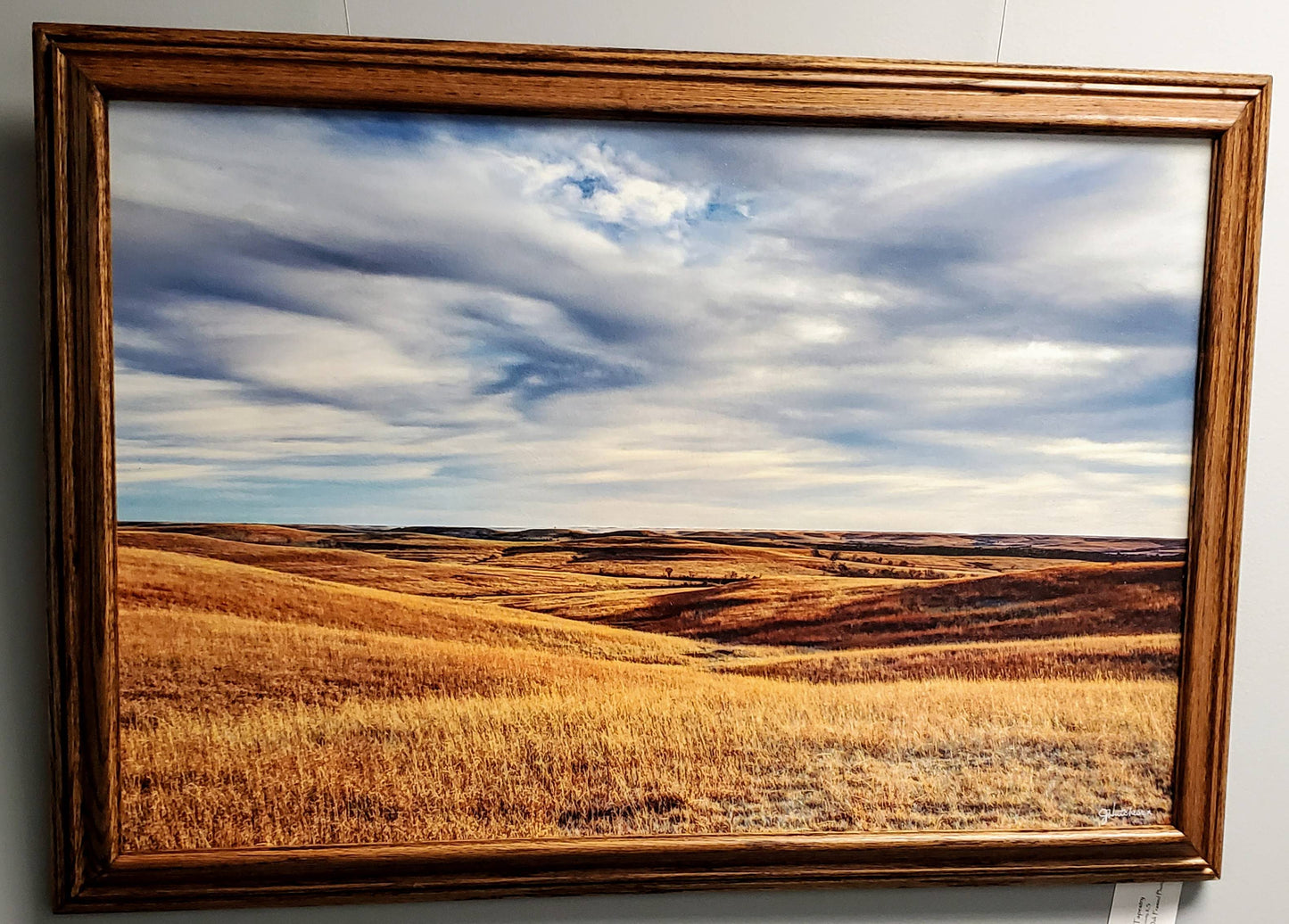 Testimonial - Flint Hills Tapestry Textured With Stained Oak Frame