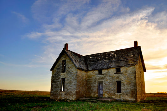 FH0001 - Deserted Stone House in the Flint Hills