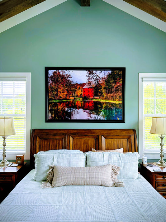 Testimonial - Alley Mill and Alley Spring in Autumn Textured with Black Frame