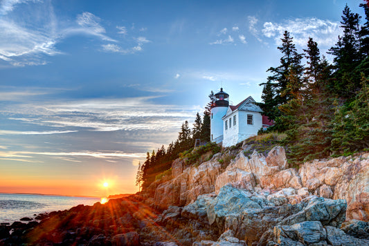 NE0039 - Sunset at Bass Harbor Light